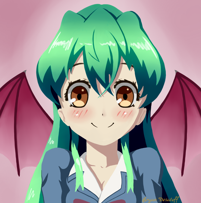 Girl green hair dragon wing free wallpaper for tablet - medium preview image