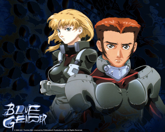 Anime characters armor blue geisha free wallpaper for desktop - medium preview image