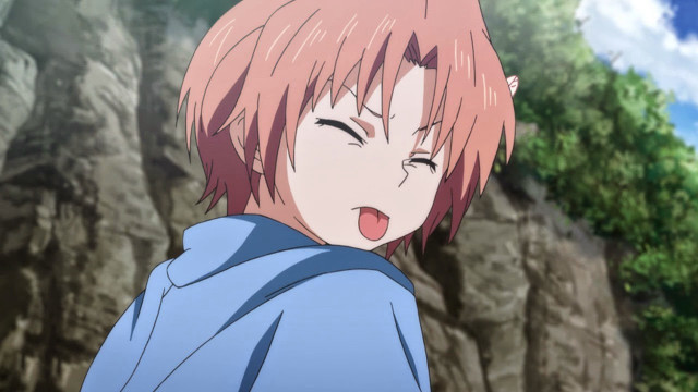 Pinkhair girl blue shirt forest free wallpaper for desktop - medium preview image