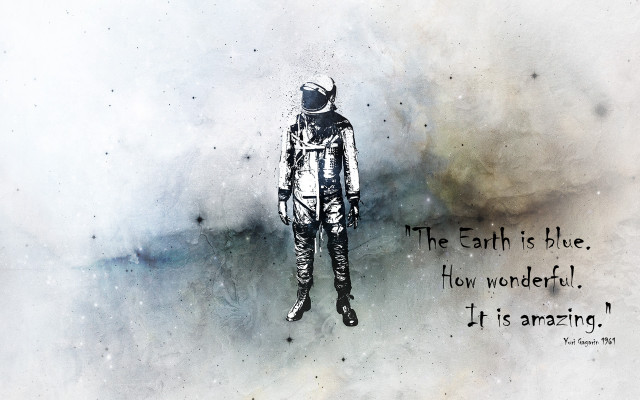 Man space suit quote drawing free wallpaper for desktop - medium preview image
