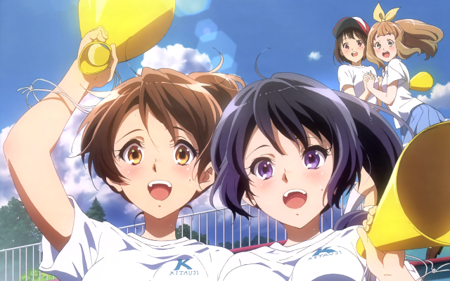 Girls yellow object man holding free wallpaper for desktop - medium preview image