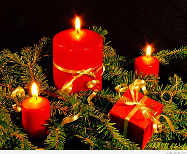 Red candles christmas tree gifts free wallpaper for desktop - medium preview image