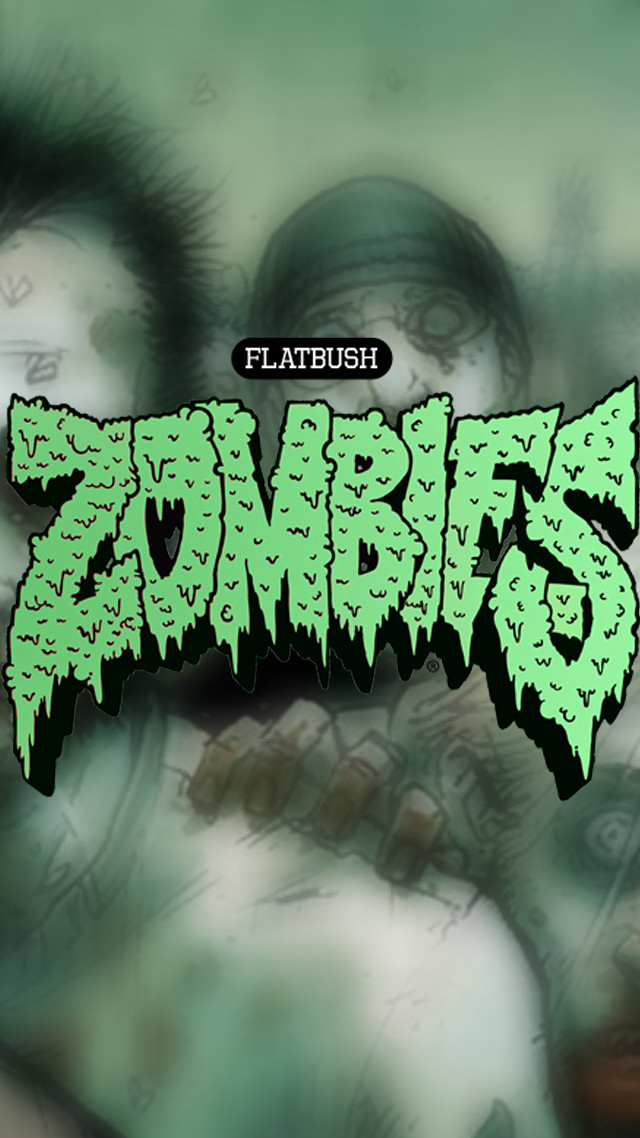 Green zombie font glowing silhouette free wallpaper for mobile - medium preview image