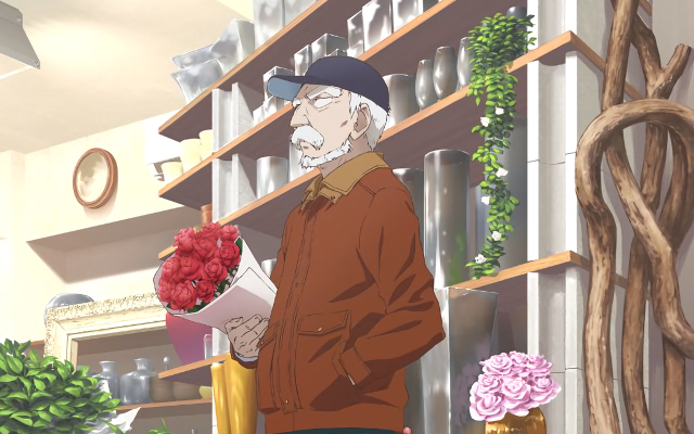 Man holding flowers store shelves free wallpaper for desktop - medium preview image