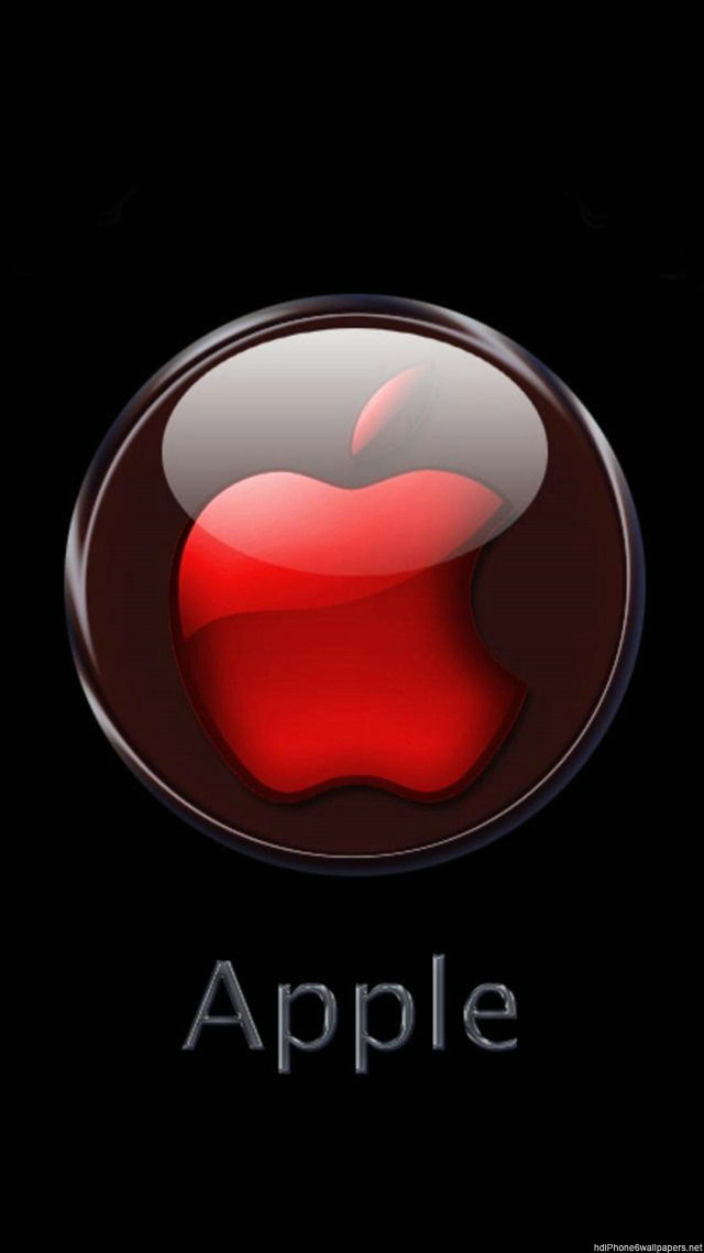 Apple logo word apple red free wallpaper for mobile - medium preview image