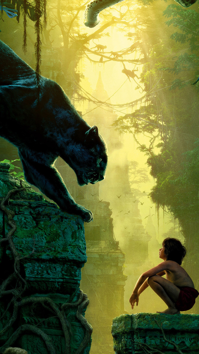 Boy ledge black cat jungle free wallpaper for mobile - medium preview image