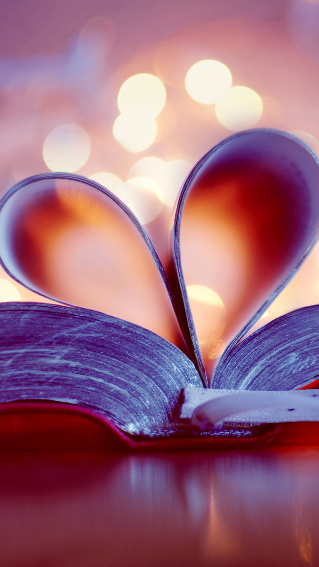 Book heart pages table lights free wallpaper for mobile - medium preview image