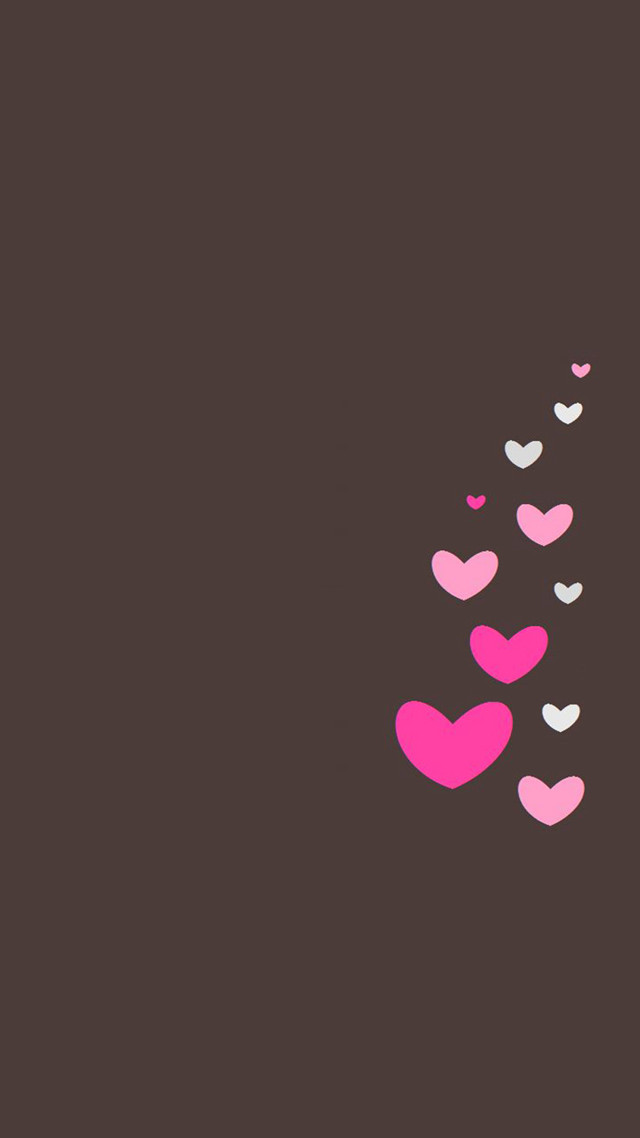 Hearts flying brown background pink free wallpaper for mobile - medium preview image
