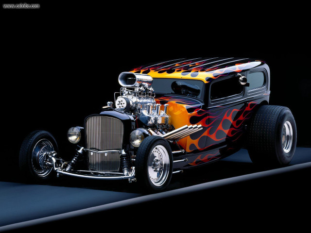Hot rod flames hood vents free wallpaper for desktop - medium preview image