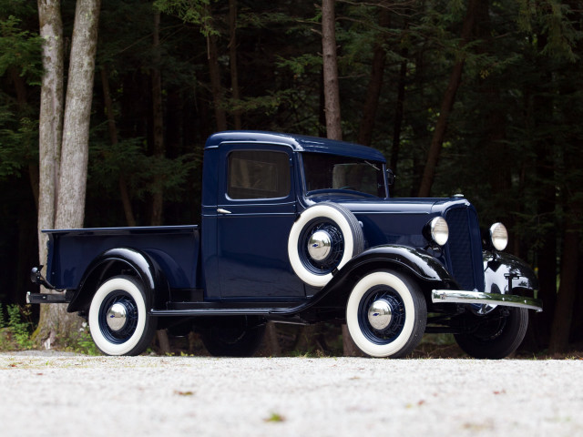 Old blue truck forest gravel free wallpaper for desktop - medium preview image