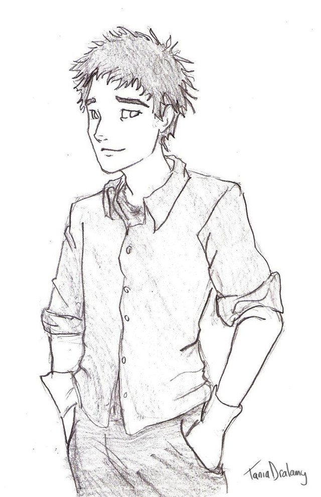 Man tie shirt drawing illustration #2 free wallpaper for mobile - medium preview image