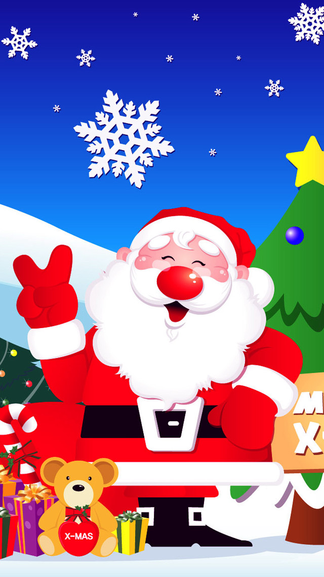 Santa claus christmas tree presents #3 free wallpaper for mobile - medium preview image