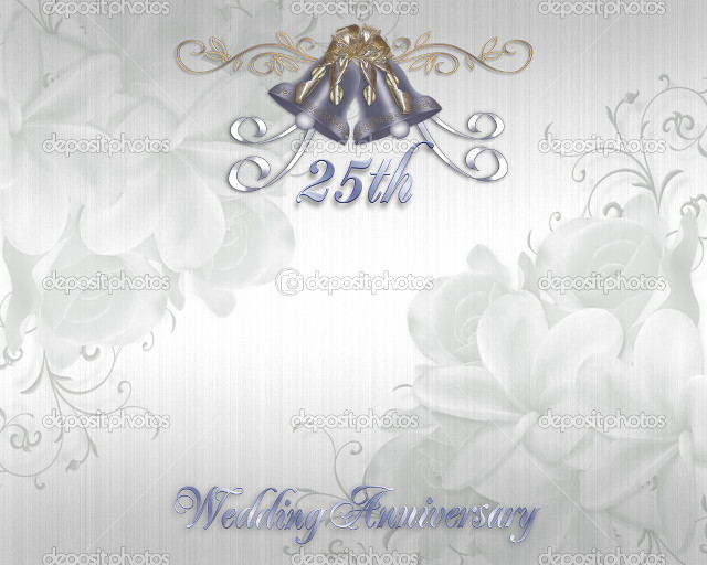 Silver blue 25th anniversary card free wallpaper for desktop - medium preview image