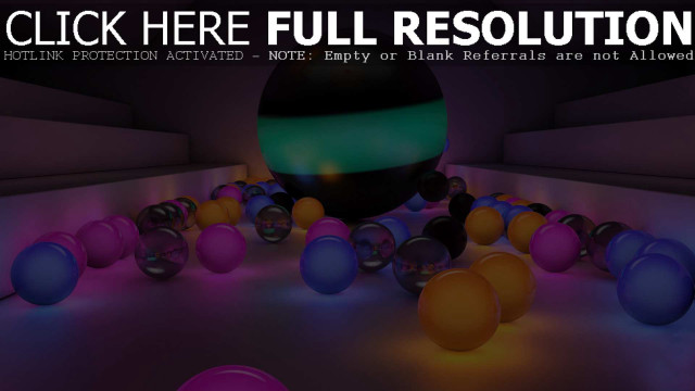 Neon balls bowling room raytraced free wallpaper for desktop - medium preview image