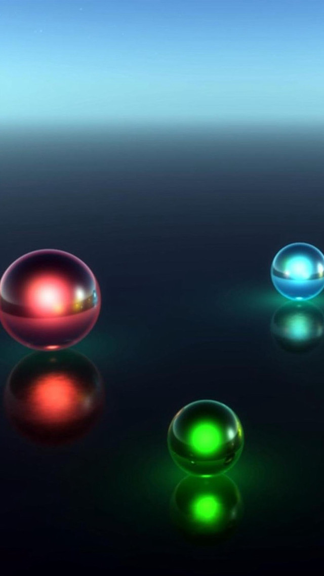 Colored balls black surface blue #3 free wallpaper for mobile - medium preview image
