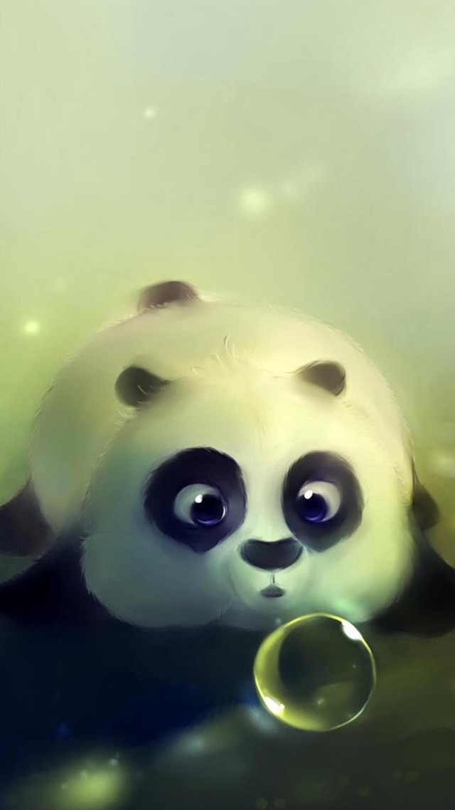 Panda bear bubble mouth eyes free wallpaper for mobile - medium preview image