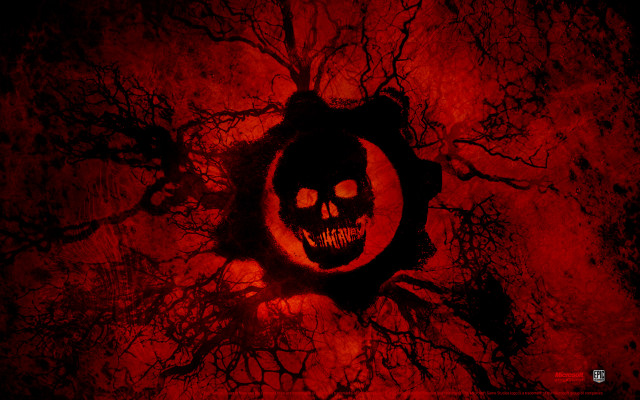 Creepy skull hole branch blood free wallpaper for desktop - medium preview image