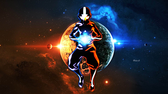 Space man glowing orb planet free wallpaper for desktop - medium preview image