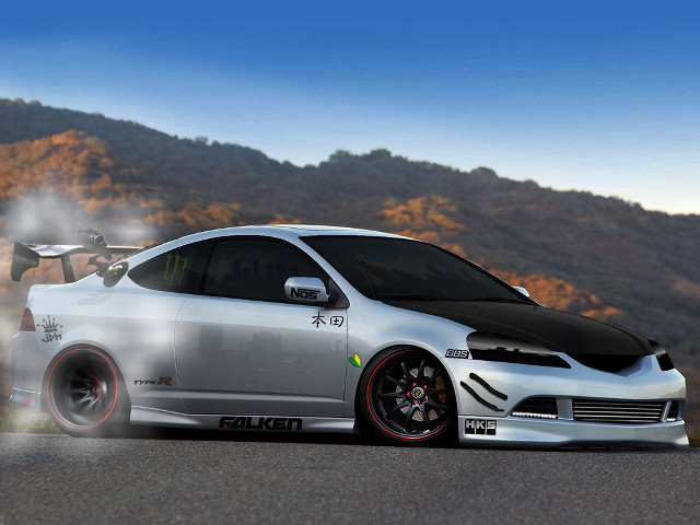 Car gun road mountains smoke free wallpaper for desktop - medium preview image