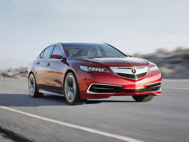 Red acura driving desert road free wallpaper for desktop - medium preview image