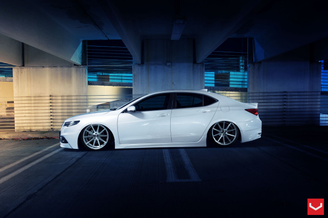 White car parking garage night #3 free wallpaper for desktop - medium preview image