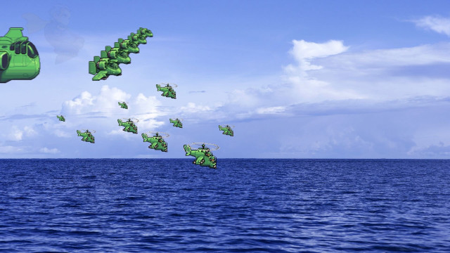 Green kites ocean cloudy day free wallpaper for desktop - medium preview image