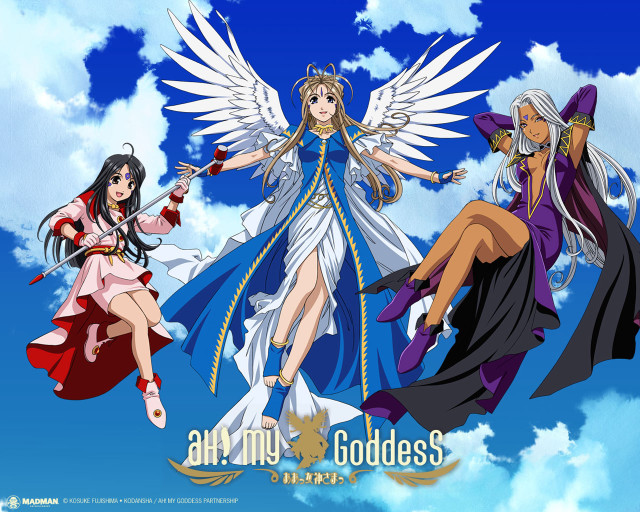 Anime girls flying sky wings free wallpaper for desktop - medium preview image