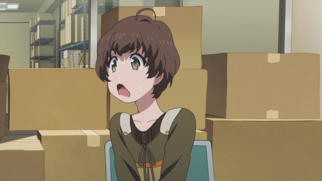 Woman surprised chair warehouse boxes free wallpaper for desktop - medium preview image