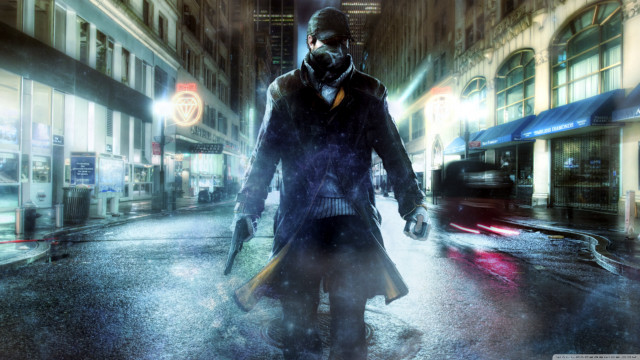 Man gas mask coat walking free wallpaper for desktop - medium preview image