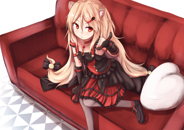 Woman couch cat white cat free wallpaper for desktop - medium preview image