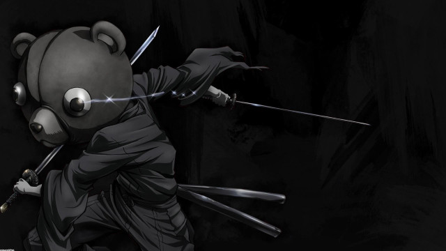Cartoon character two swords bear free wallpaper for desktop - medium preview image