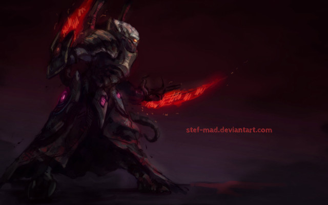 Demonic creature red lights face free wallpaper for desktop - medium preview image
