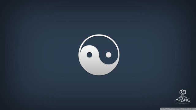 Yin yang symbol dark background free wallpaper for desktop - medium preview image