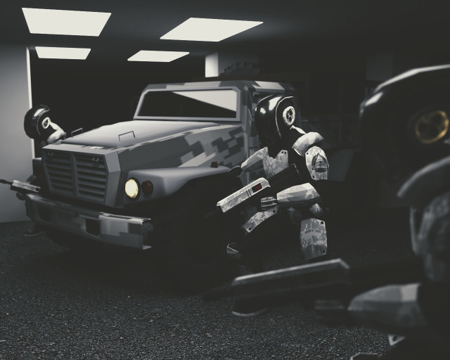 Toy truck lego man garage free wallpaper for desktop - medium preview image