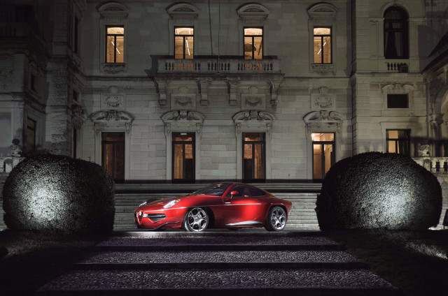 Red sports car night building #3 free wallpaper for desktop - medium preview image