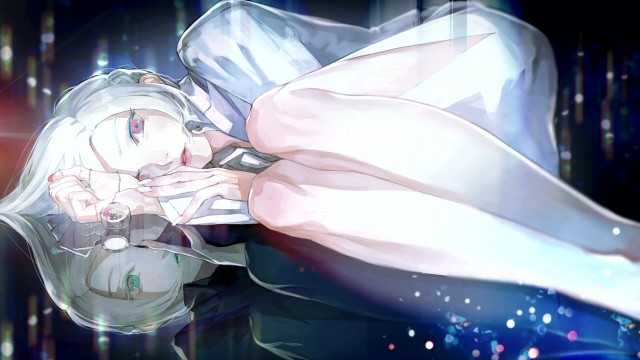 Woman laying bed window curtain free wallpaper for desktop - medium preview image