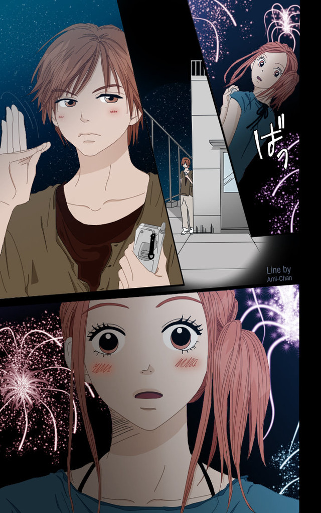 Fireworks girl boy manga astronaut free wallpaper for mobile - medium preview image