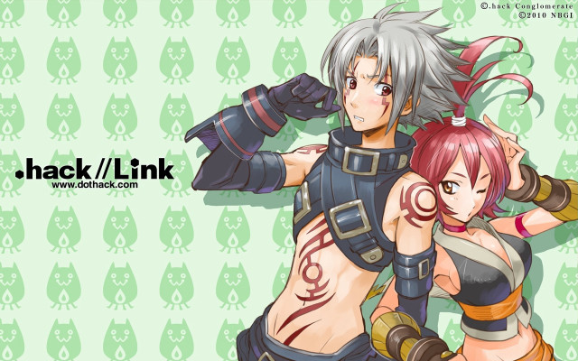 Anime characters hugging green background #2 free wallpaper for desktop - medium preview image