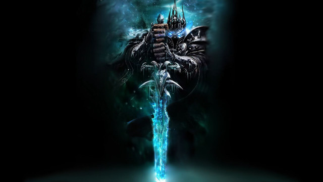 Dark knight sword glowing sword free wallpaper for desktop - medium preview image