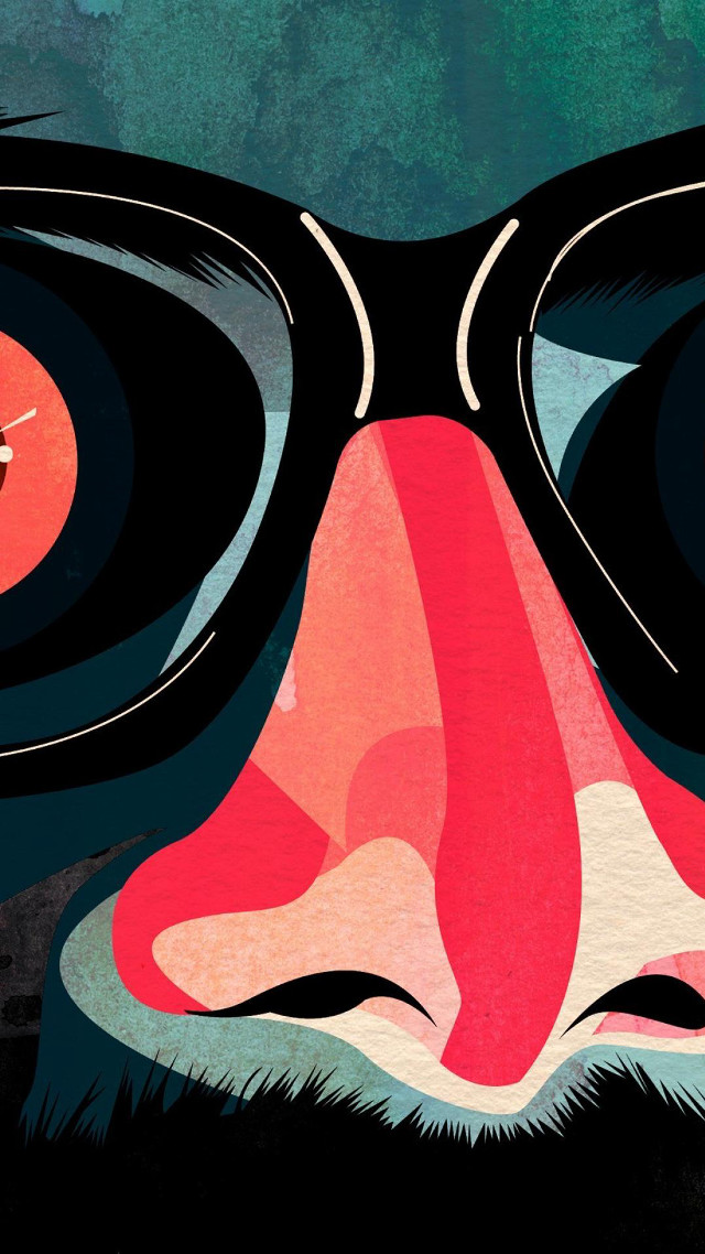 Face glasses bird perched nose free wallpaper for mobile - medium preview image