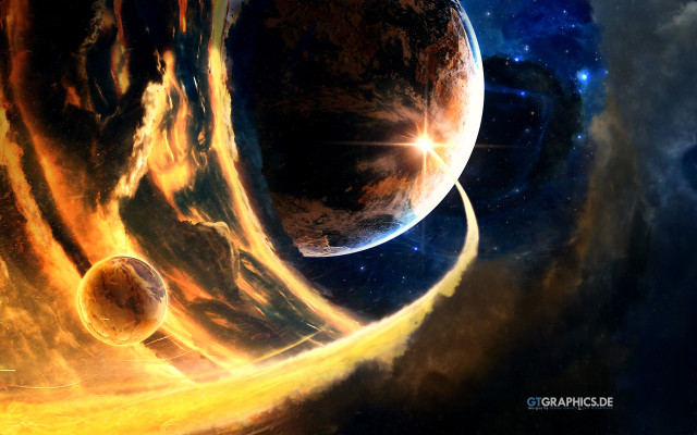 Space scene planets stars background #7 free wallpaper for desktop - medium preview image