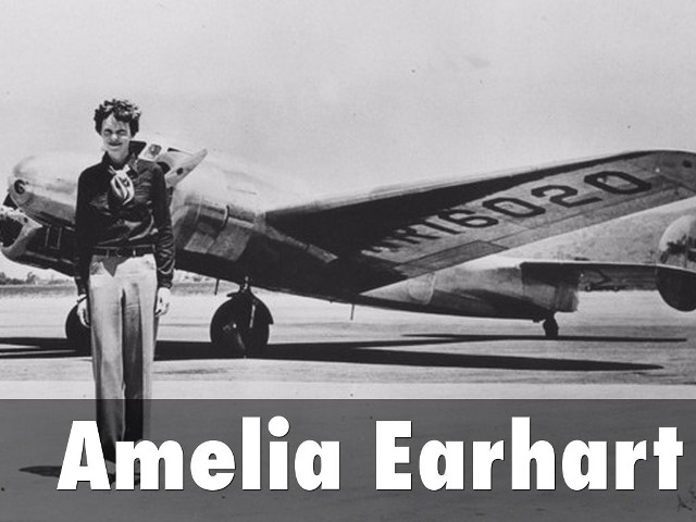 Woman airplane runway Amelia Earhart free wallpaper for desktop - medium preview image