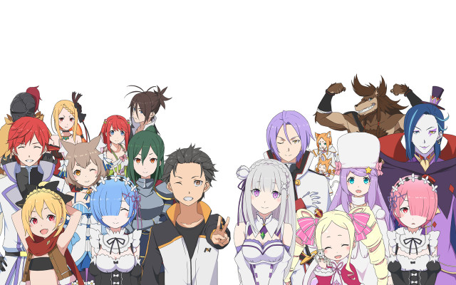 Anime characters group white background #20 free wallpaper for desktop - medium preview image