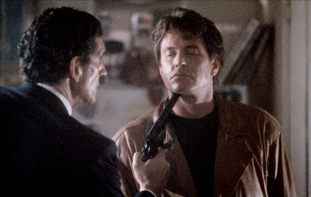 Man gun talking suit hallway free wallpaper for desktop - medium preview image