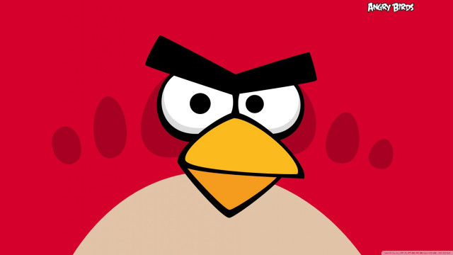 Red angry bird black beak free wallpaper for desktop - medium preview image