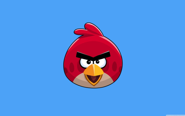 Red angry bird blue background free wallpaper for desktop - medium preview image