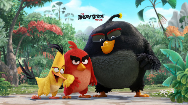 Angry birds cartoon road trees free wallpaper for desktop - medium preview image