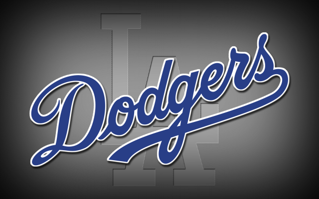 Dodgers logo dark background white free wallpaper for desktop - medium preview image
