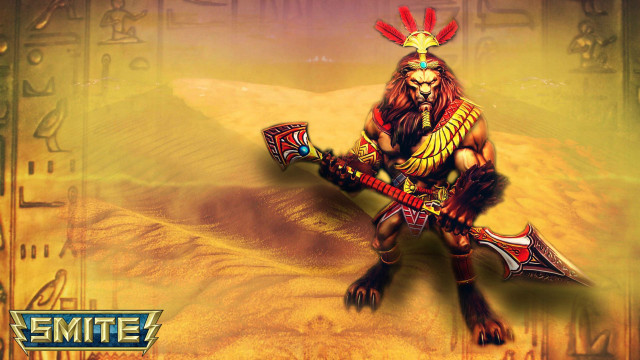 Warrior sword shield desert pyramid free wallpaper for desktop - medium preview image