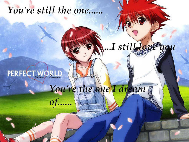 Anime characters sitting wall quote free wallpaper for desktop - medium preview image